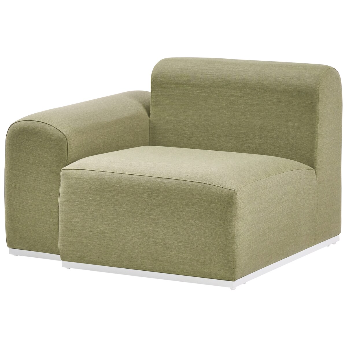 Sofa ogrodowa z otomaną dla 7 osób BATTIFOLLO Oliwkowy Modułowy