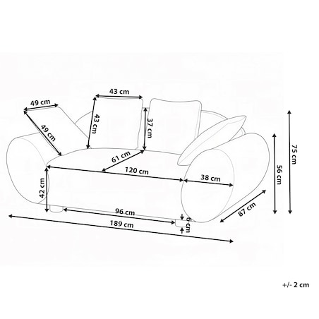 Sofa dla 2 osób RINGEL Jasnobeżowy