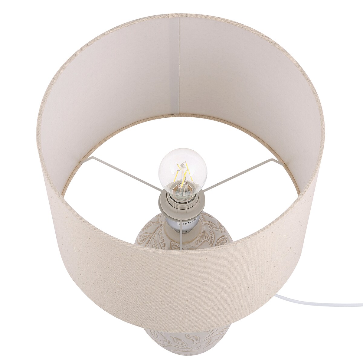 Lampa stołowa SALZA Ceramika Beżowy