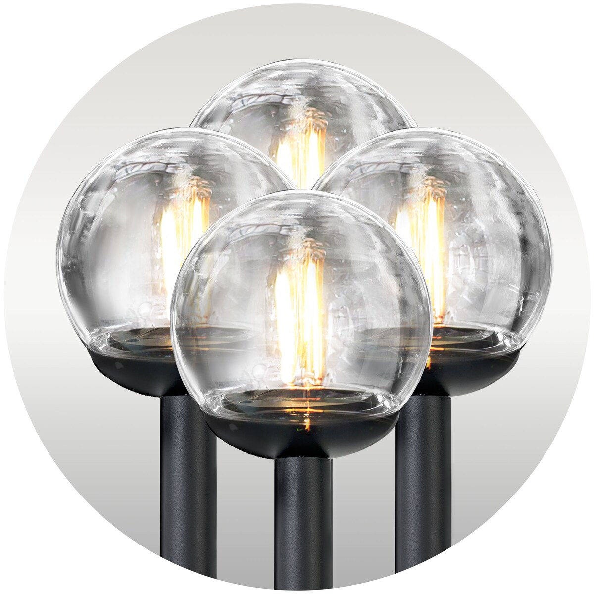 Lampki solarne do ogrodu kula led Ilumen 4szt.