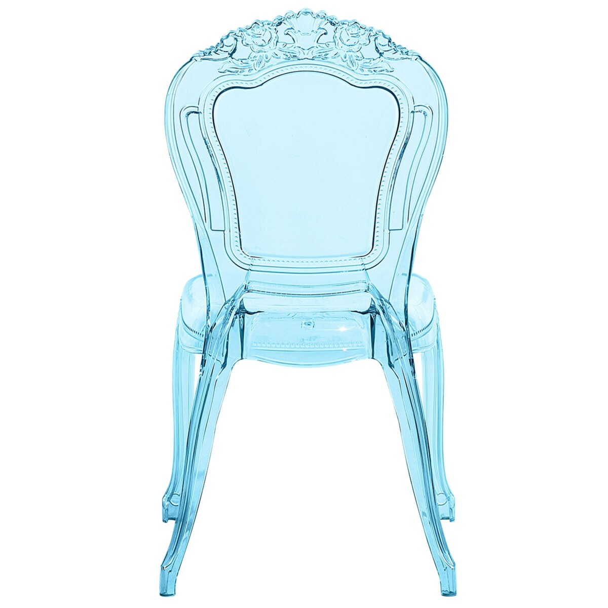 Zestaw 2 krzeseł do jadalni przezroczysty niebieski VERMONT