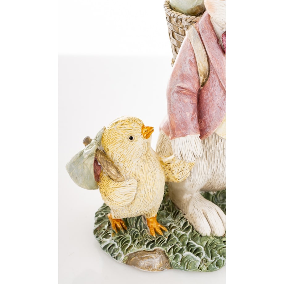 Dekoracja - Królik i kurczaczek wędrowiec 15x10x7 cm FANTI
