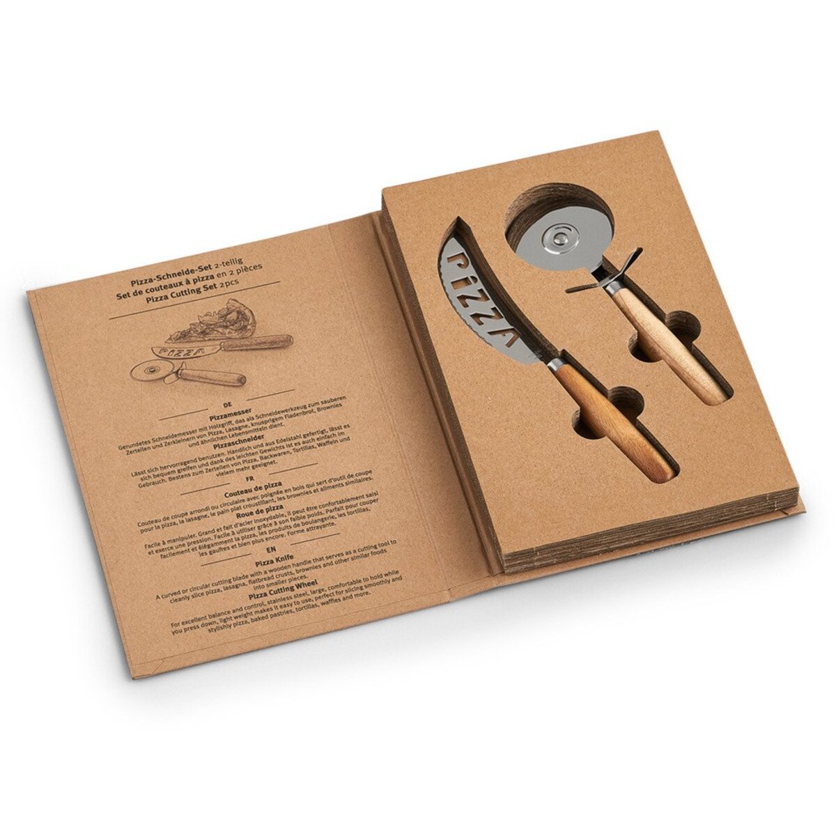 Zestaw profesjonalnych noży do pizzy, radełko do krojenia ciasta.