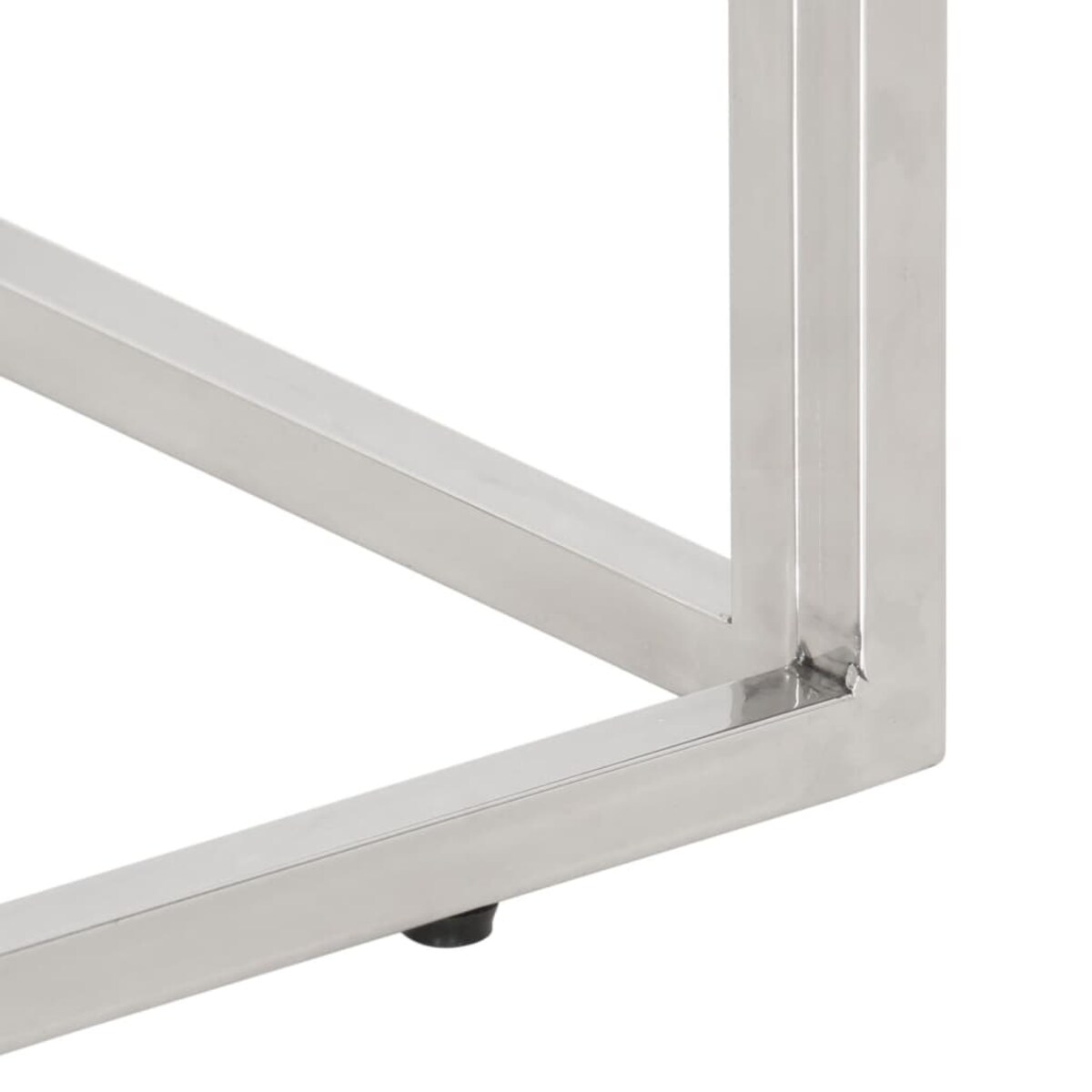 vidaXL Stolik konsolowy, srebrny, stal nierdzewna i szkło hartowane