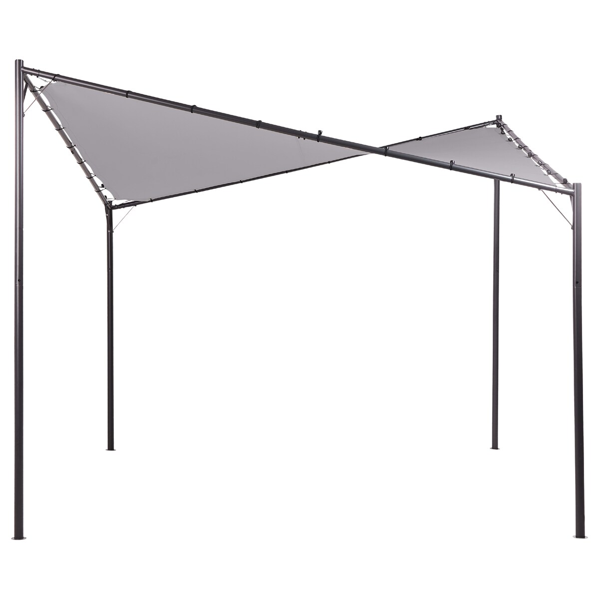 Pawilon ogrodowy AVENTINE Metal 300 cm 300 cm Szary