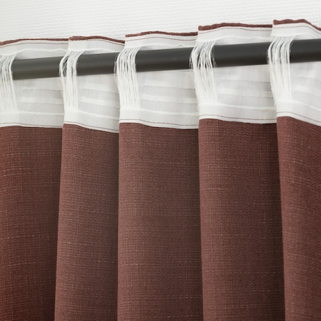 Zasłona BASIC na taśmie marszczącej 140x280cm wrzosowy brąz 1 szt. 140x280 brązowy