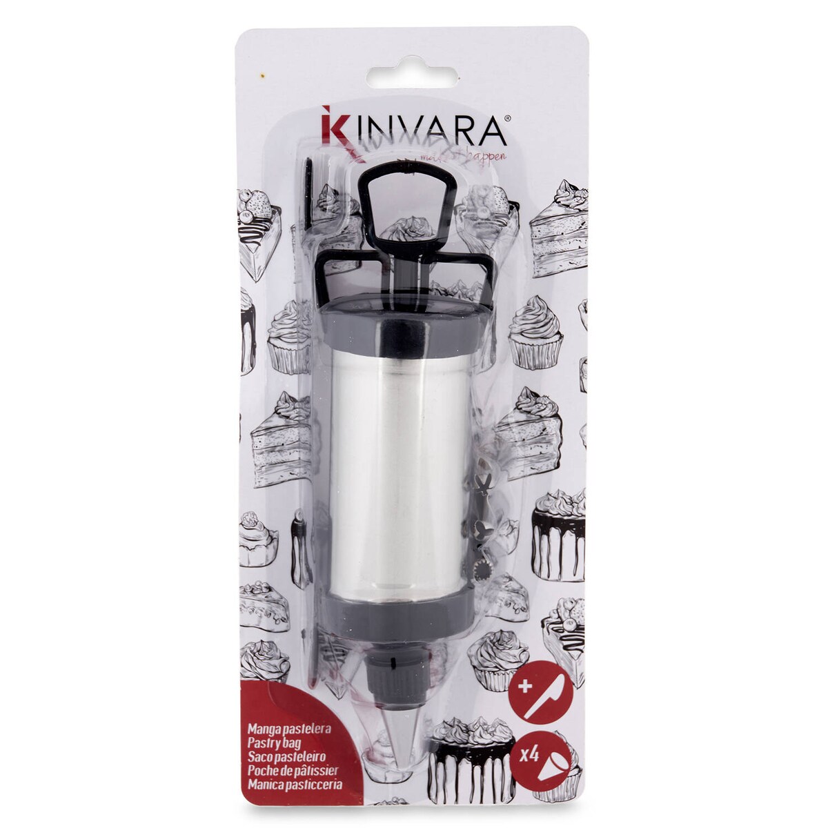 Szpryca do kremu z 4 końcówkami