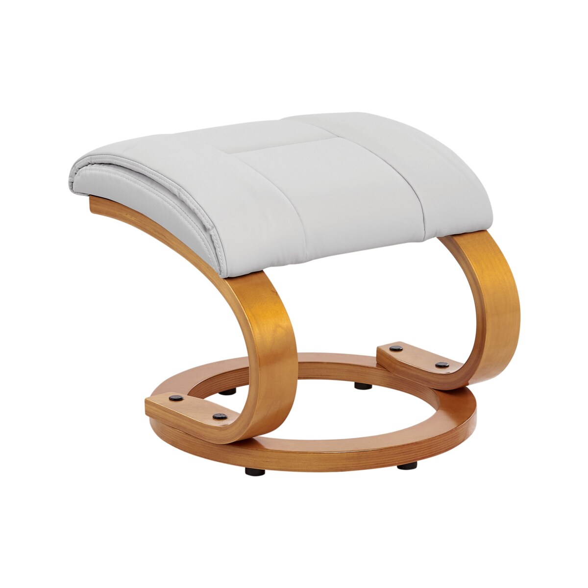 Fotel z masażem FORCE Z podnóżkiem Ekoskóra Jasnoszary