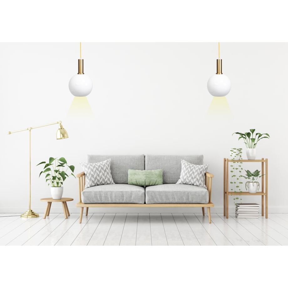 Lampa Sufitowa Wisząca Biała Kula Mleczna Gold