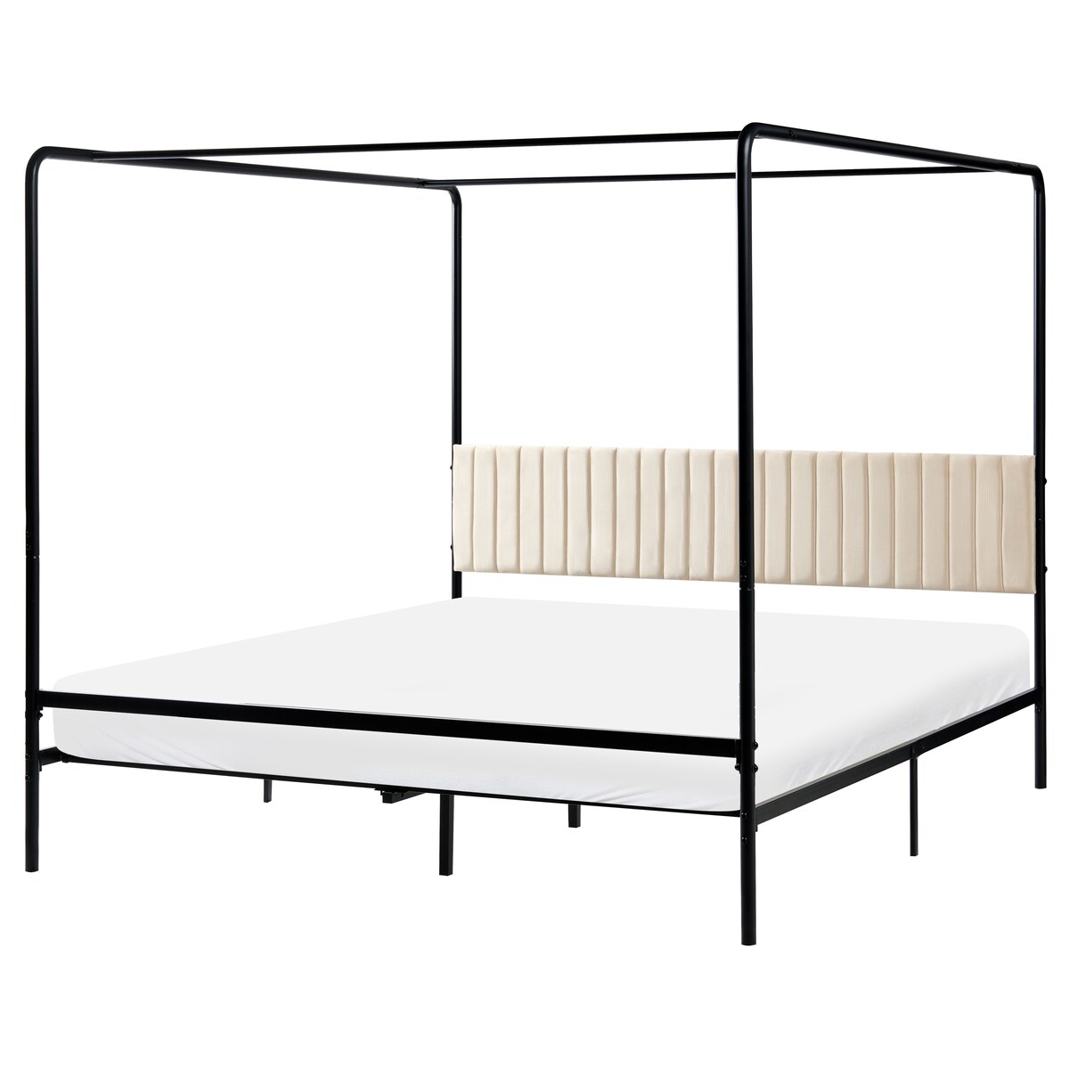 Łóżko z baldachimem Metal MIRABEAU 180 x 200 cm Czarny