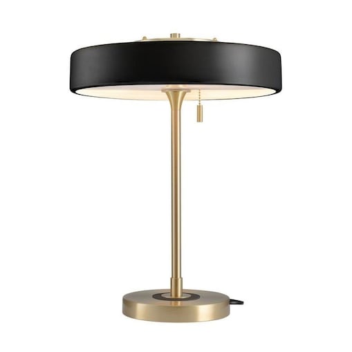 Lampa stołowa Artdeco MT8872 BLACK Step włącznik na sznurku czarna złota