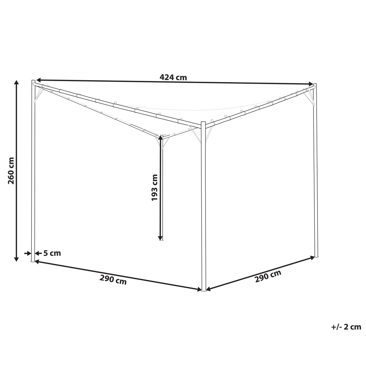Pawilon ogrodowy AVENTINE Metal 300 cm 300 cm Ciemnoszary