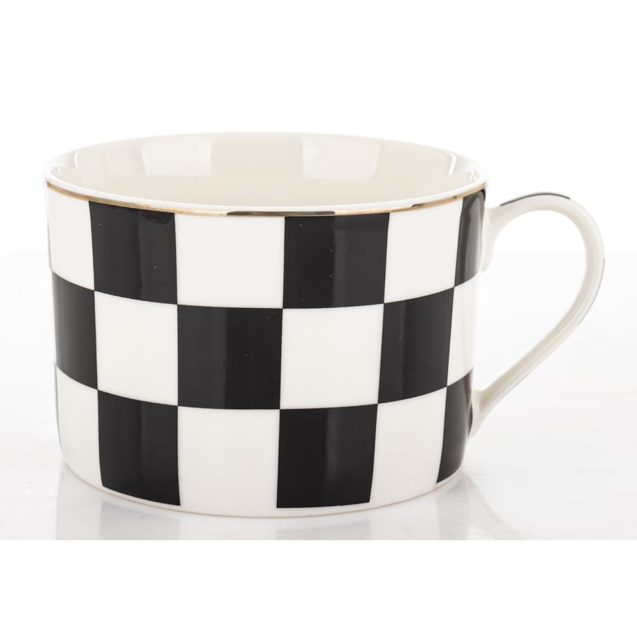 Filiżanka 220 ml i spodeczek, w szachownicę, w pudełku, SCACCHI