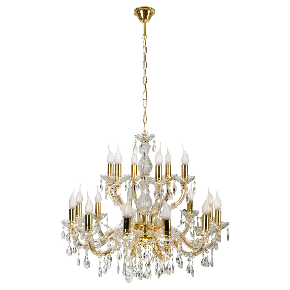 Żyrandol LAMPA wisząca maria teresa 30-94615 Candellux metalowa OPRAWA świecznikowa pałacowy kandelabr ZWIS kryształki złote