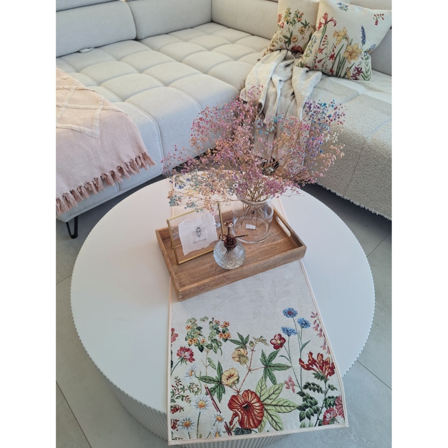 Bieżnik Na Stół 40X100 Cm Dekoracyjny Ozdobny Polne Melodie