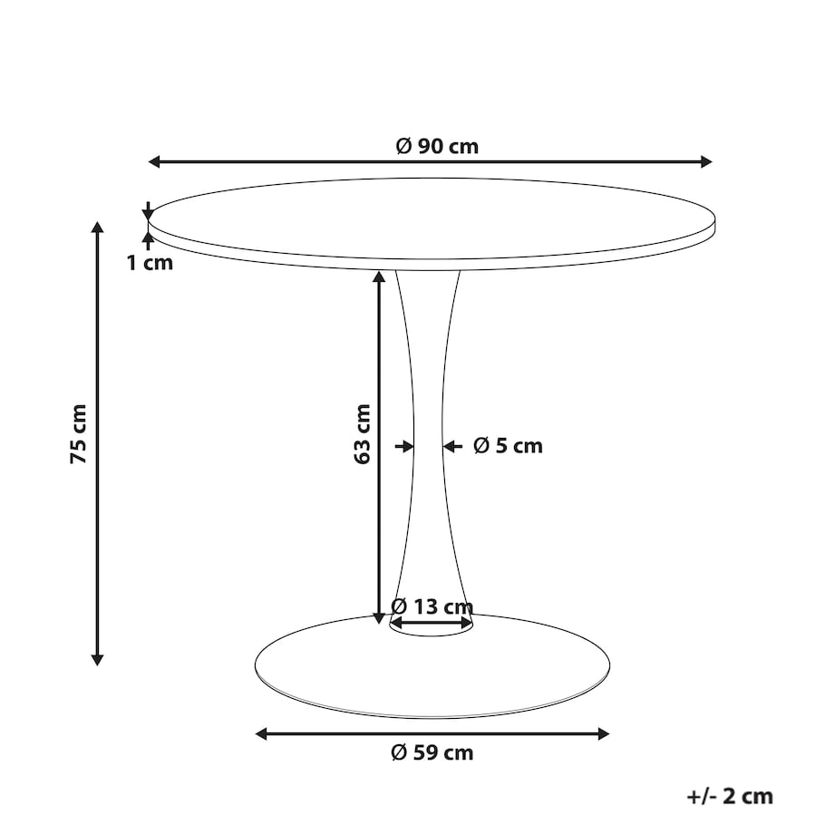 Stół do jadalni BOCA Biały marmur 90 cm 90 cm Ceramika