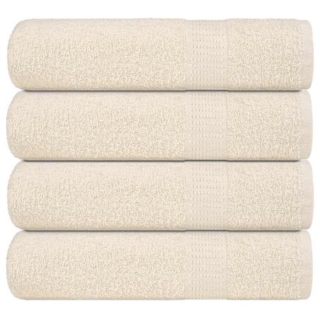vidaXL Ręczniki kąpielowe, 4 szt, kremowe, 70x140 cm, bawełna 100%