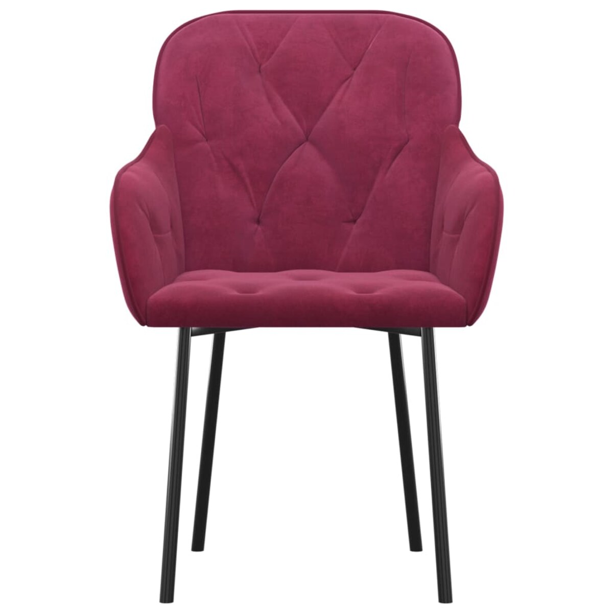 vidaXL Krzesła stołowe, 2 szt., winna czerwień, obite aksamitem