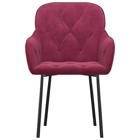 vidaXL Krzesła stołowe, 2 szt., winna czerwień, obite aksamitem