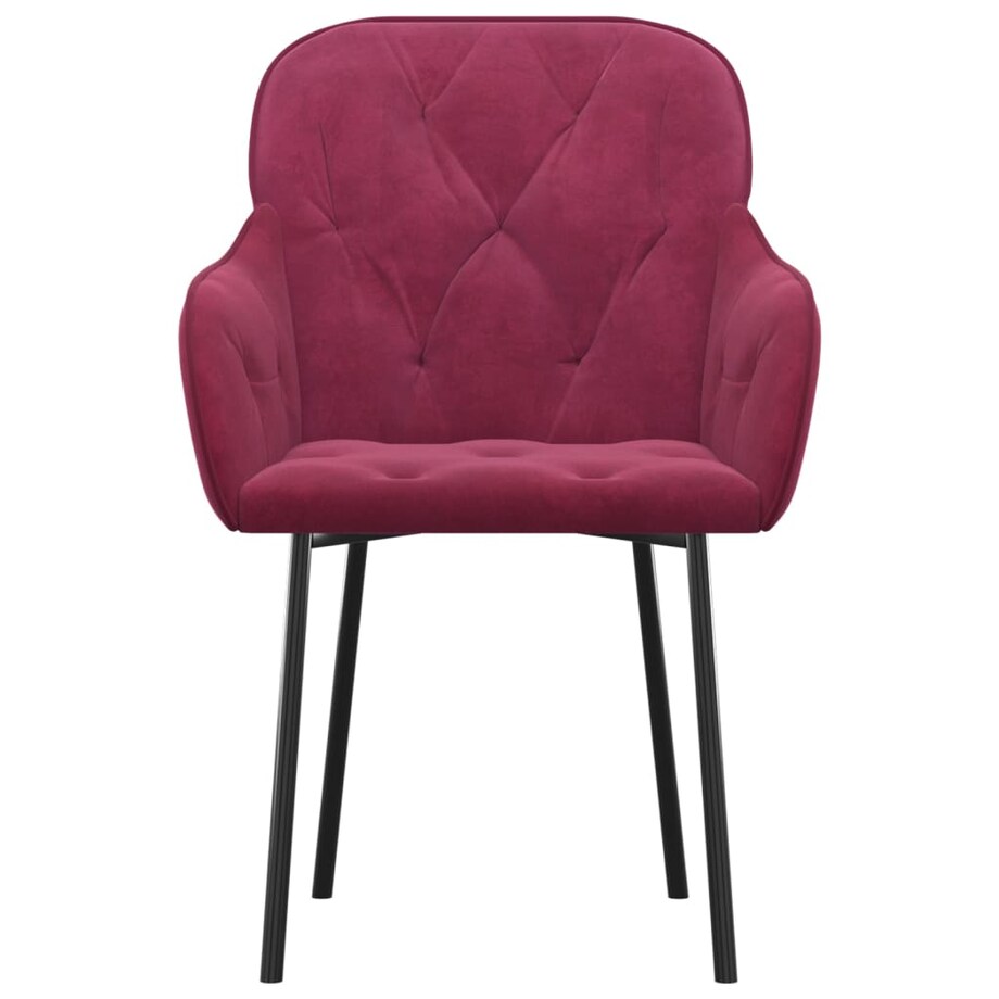 vidaXL Krzesła stołowe, 2 szt., winna czerwień, obite aksamitem