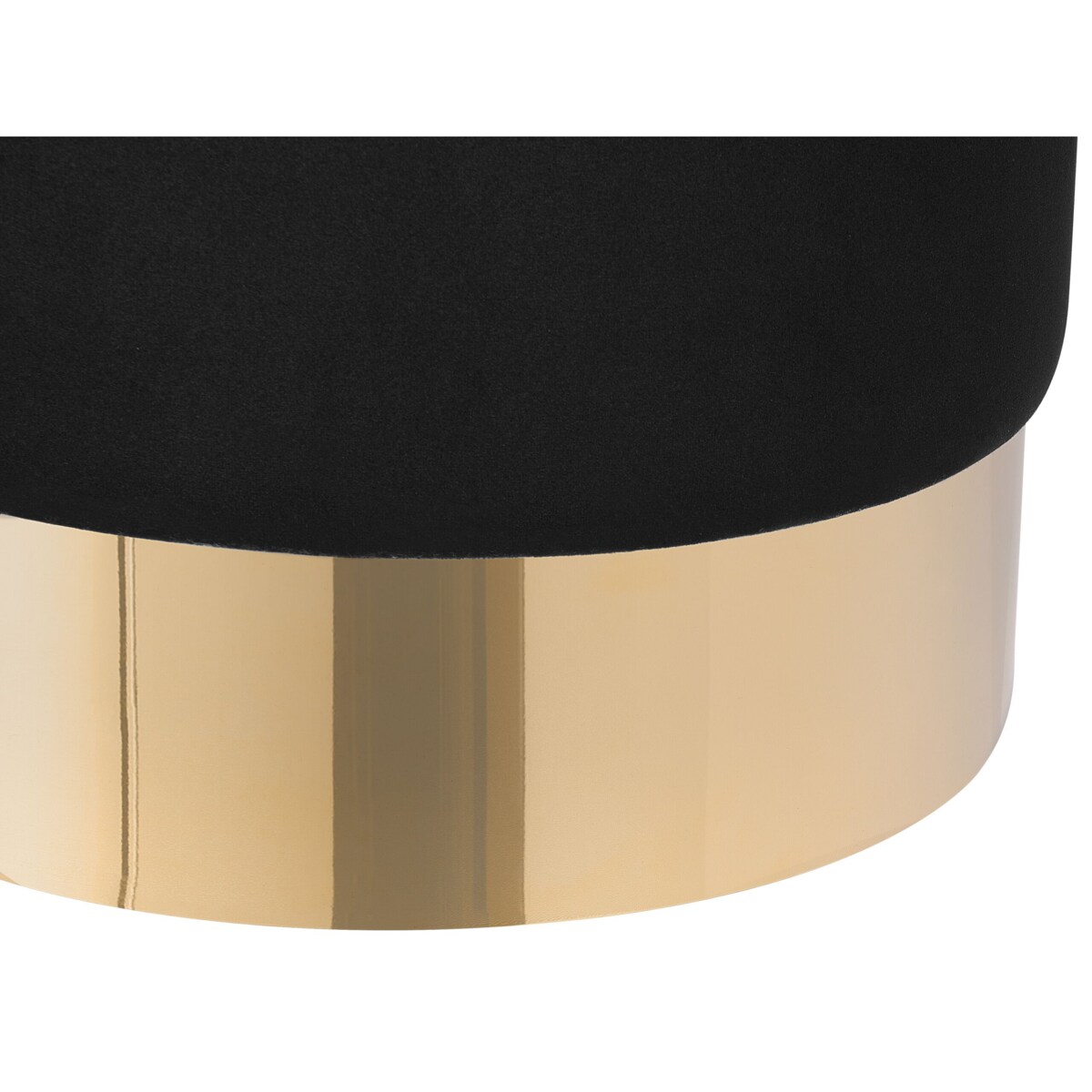 Puf welurowy ⌀ 39 cm czarny SOPHIA
