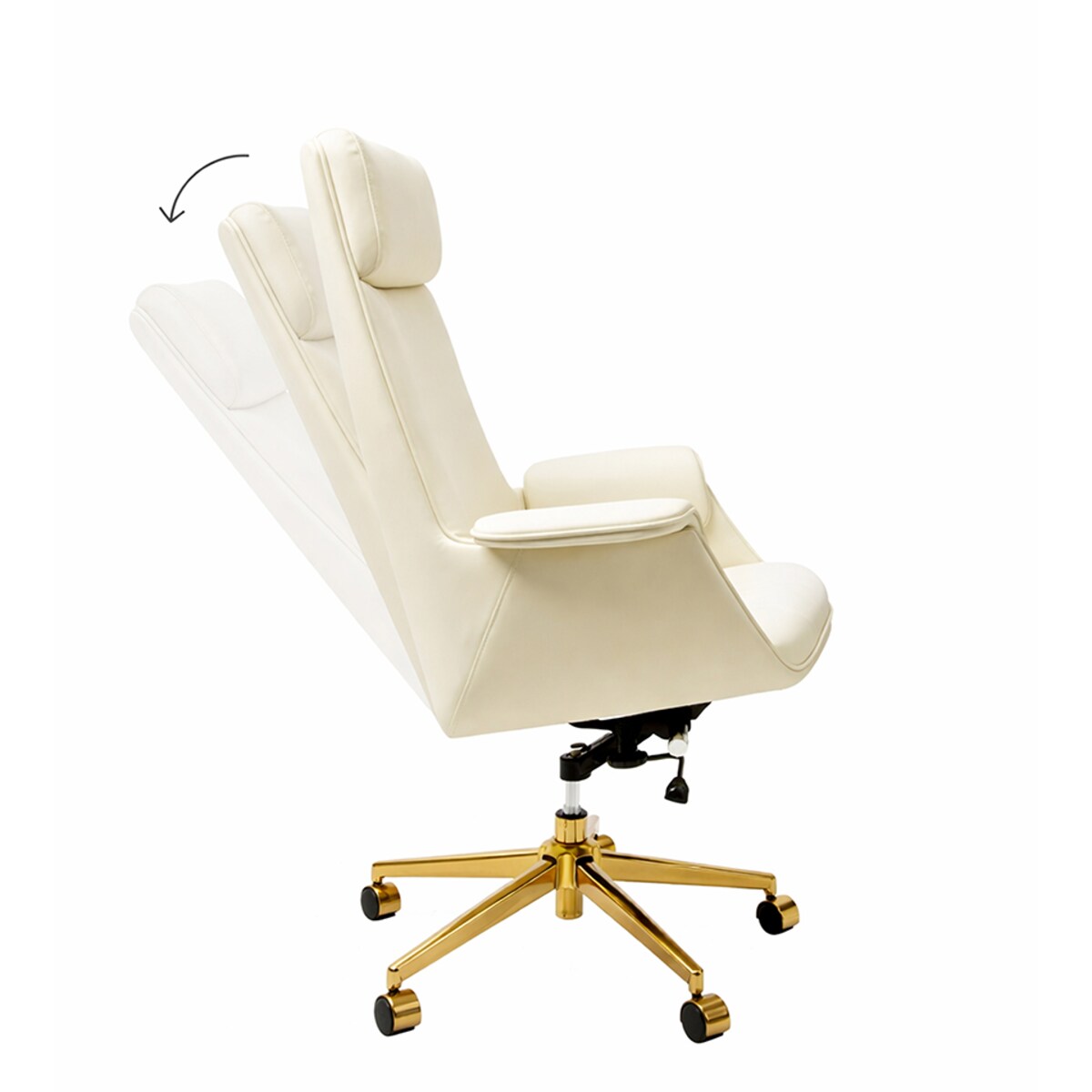 Fotel biurowy ADMIRAL beżowy złota podstawa