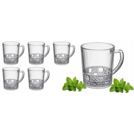 ZESTAW SZKLANEK 6x 240 ml NA KAWĘ herbatę soki KUBEK zioła prezent kuchenne