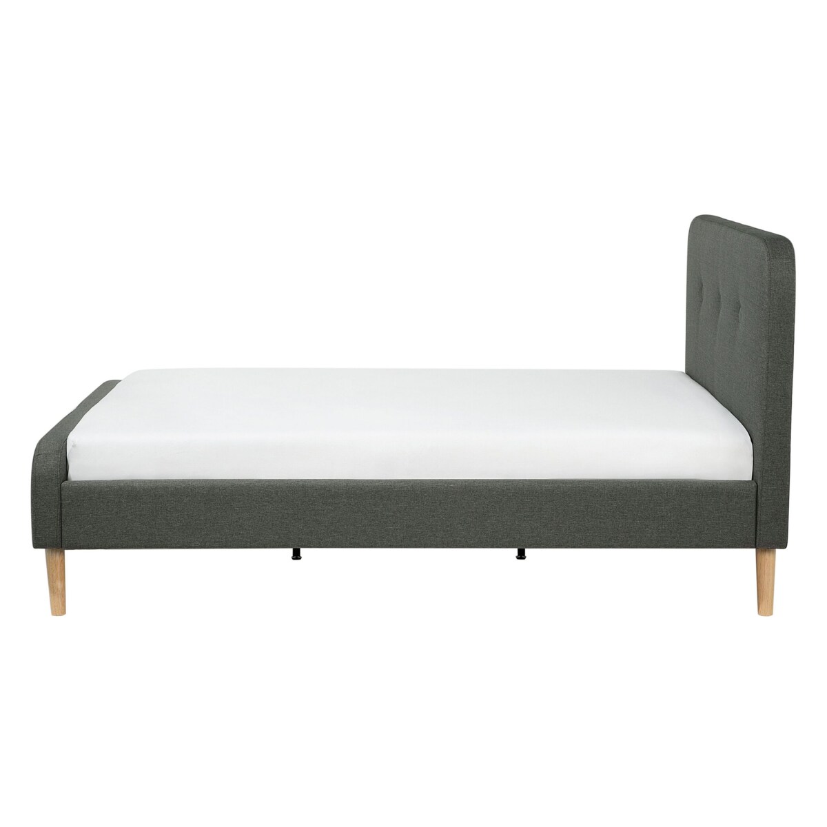 Łóżko tapicerowane 140 x 200 cm ciemnoszare RENNES