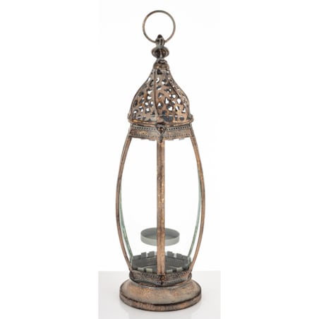 Lampion metalowy ze szkłem 45x14x14 cm OVALENA small