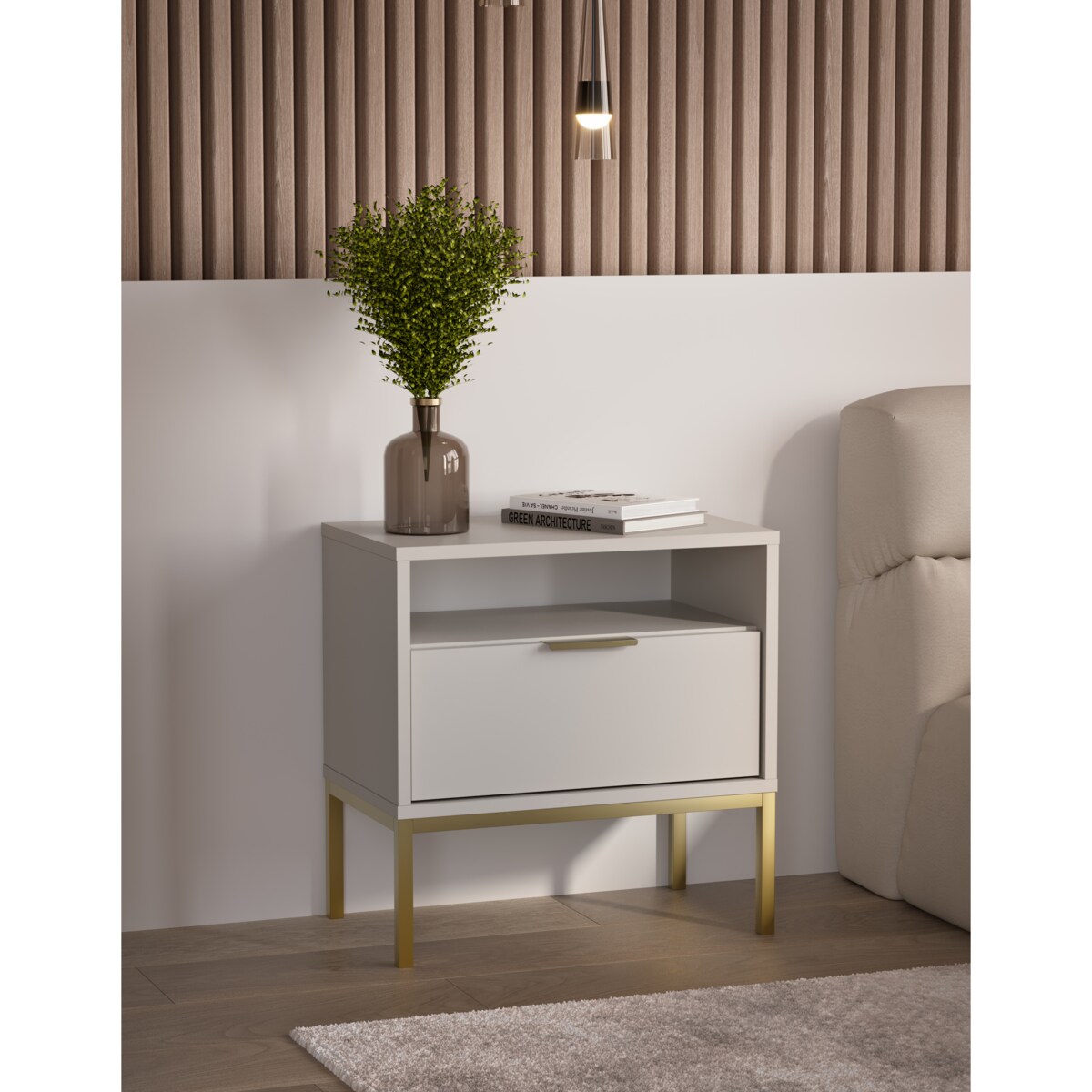 Szafka nocna Austin kaszmir & złota