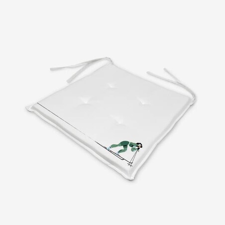 Poduszka świąteczna na krzesło - Zielona narciarka