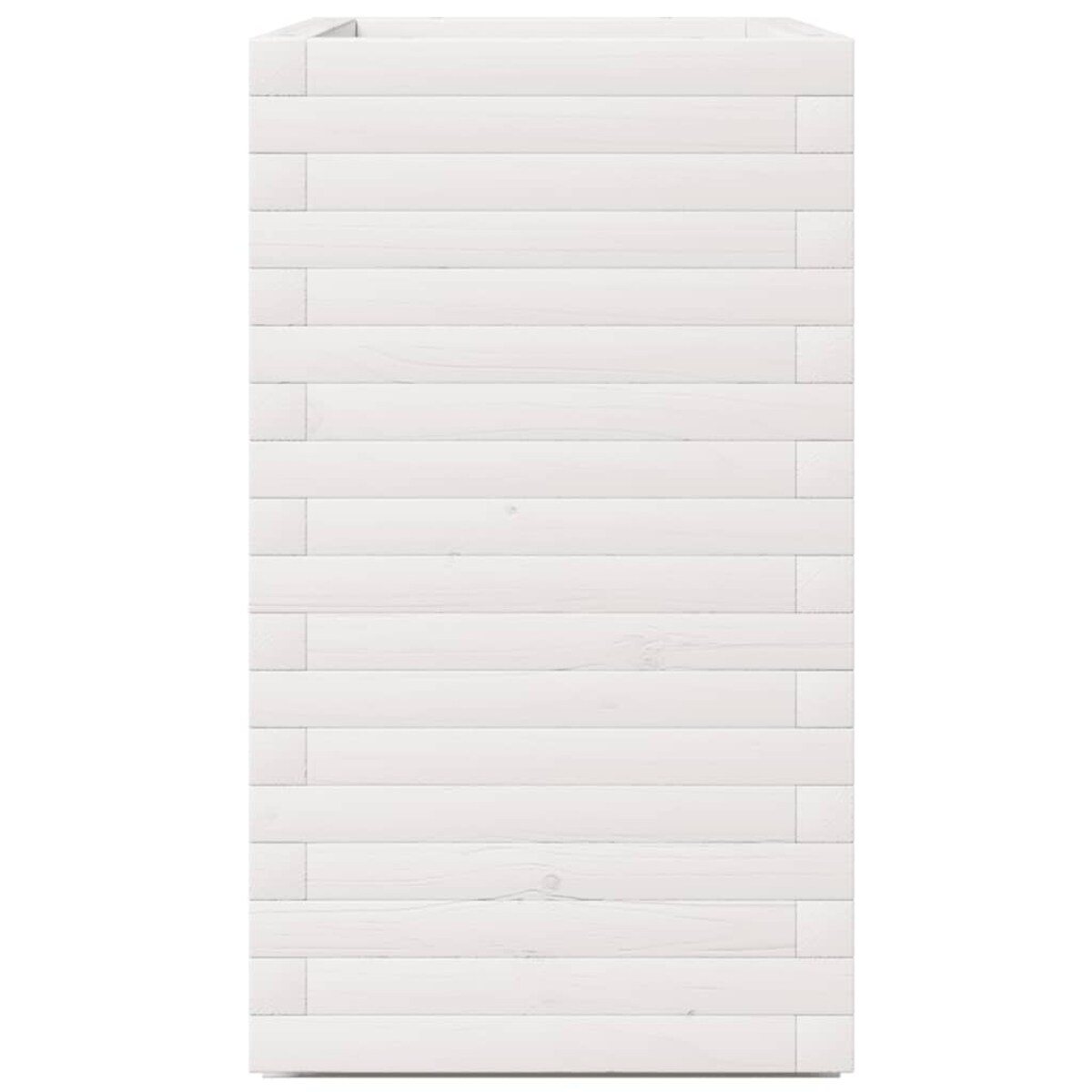 vidaXL Donica ogrodowa, biała, 70x40x72,5 cm, lite drewno sosnowe