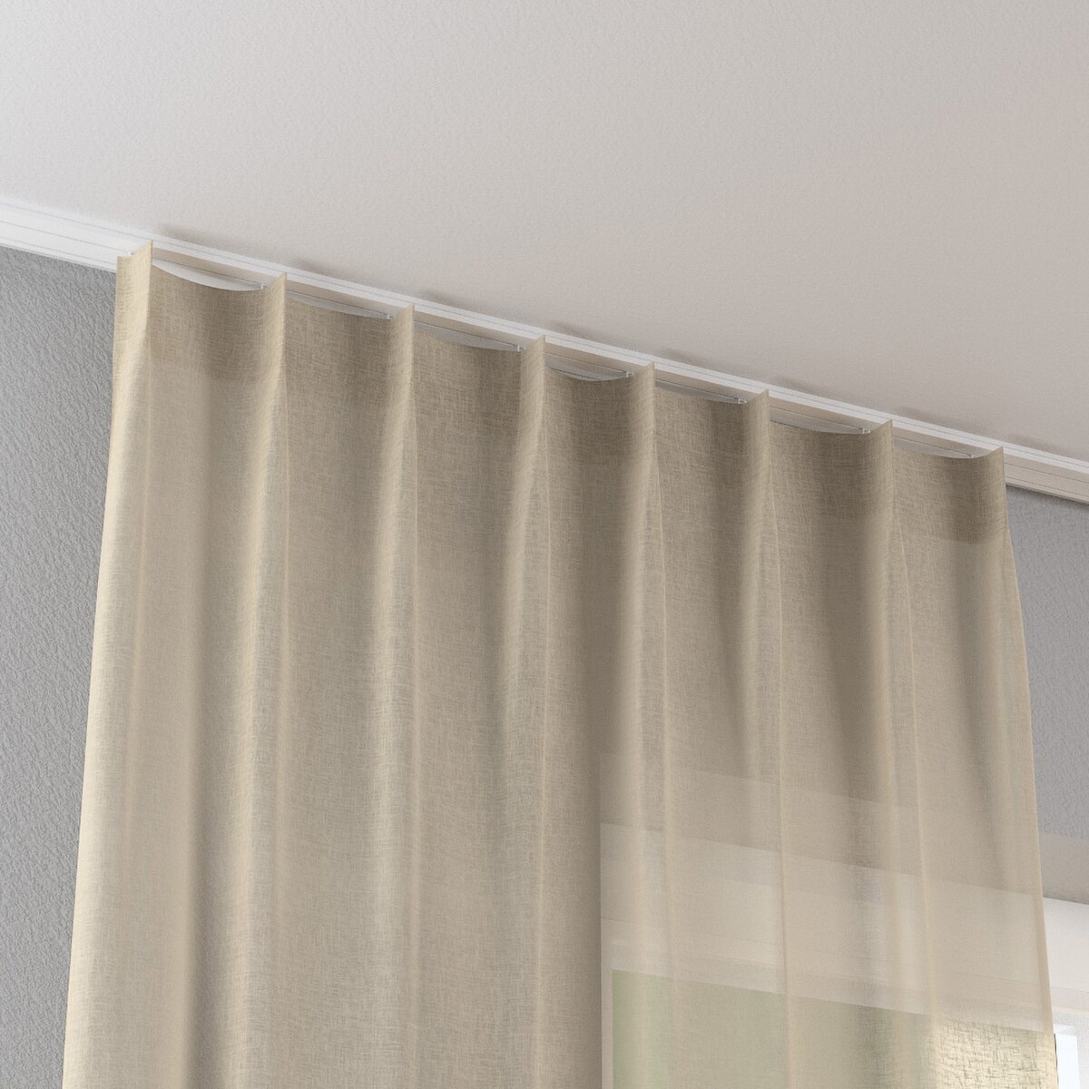 Zasłona na haczykach flex pojedynczych 130x245 prześwitujący beżowy