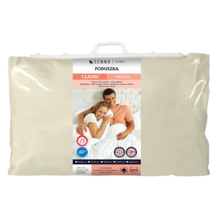 Poduszka 50x60 CLASSIC MIĘKKA Kremowa