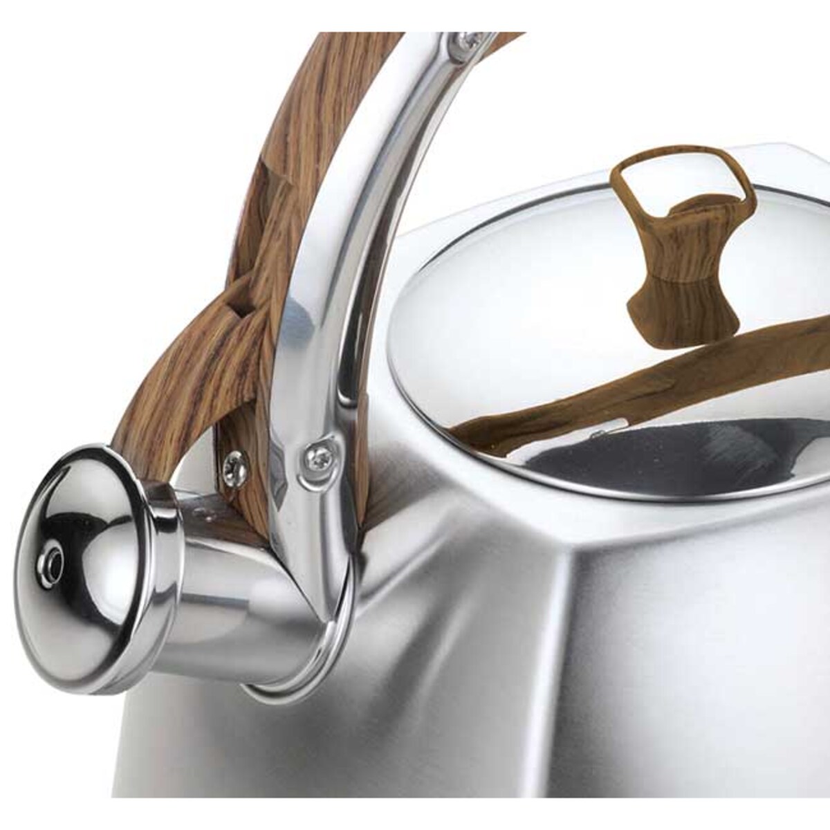 Czajnik stalowy z gwizdkiem 3L indukcja gaz srebrny KLAUSBERG