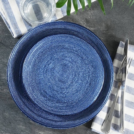 VILLA ITALIA Talerz do ciasta szklany 28 cm BLU INCANTO