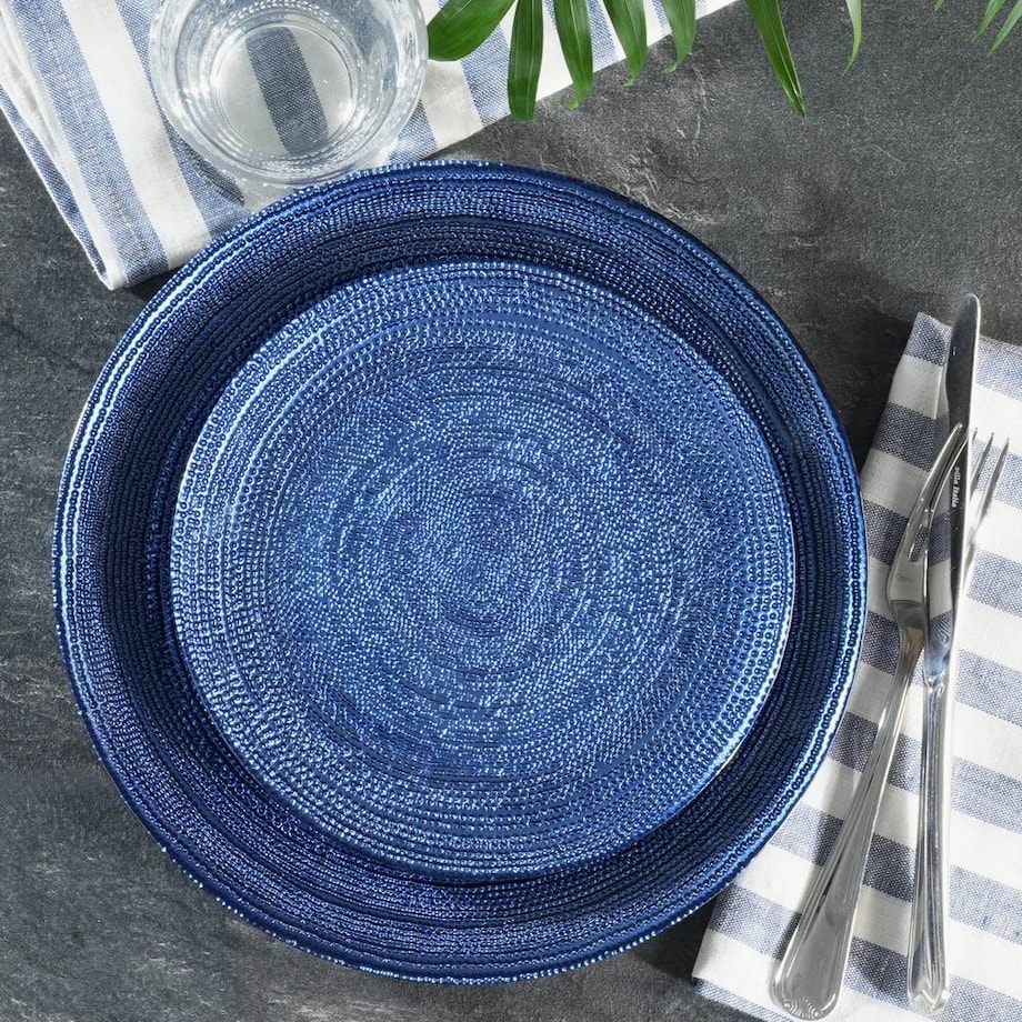 VILLA ITALIA Talerz do ciasta szklany 28 cm BLU INCANTO