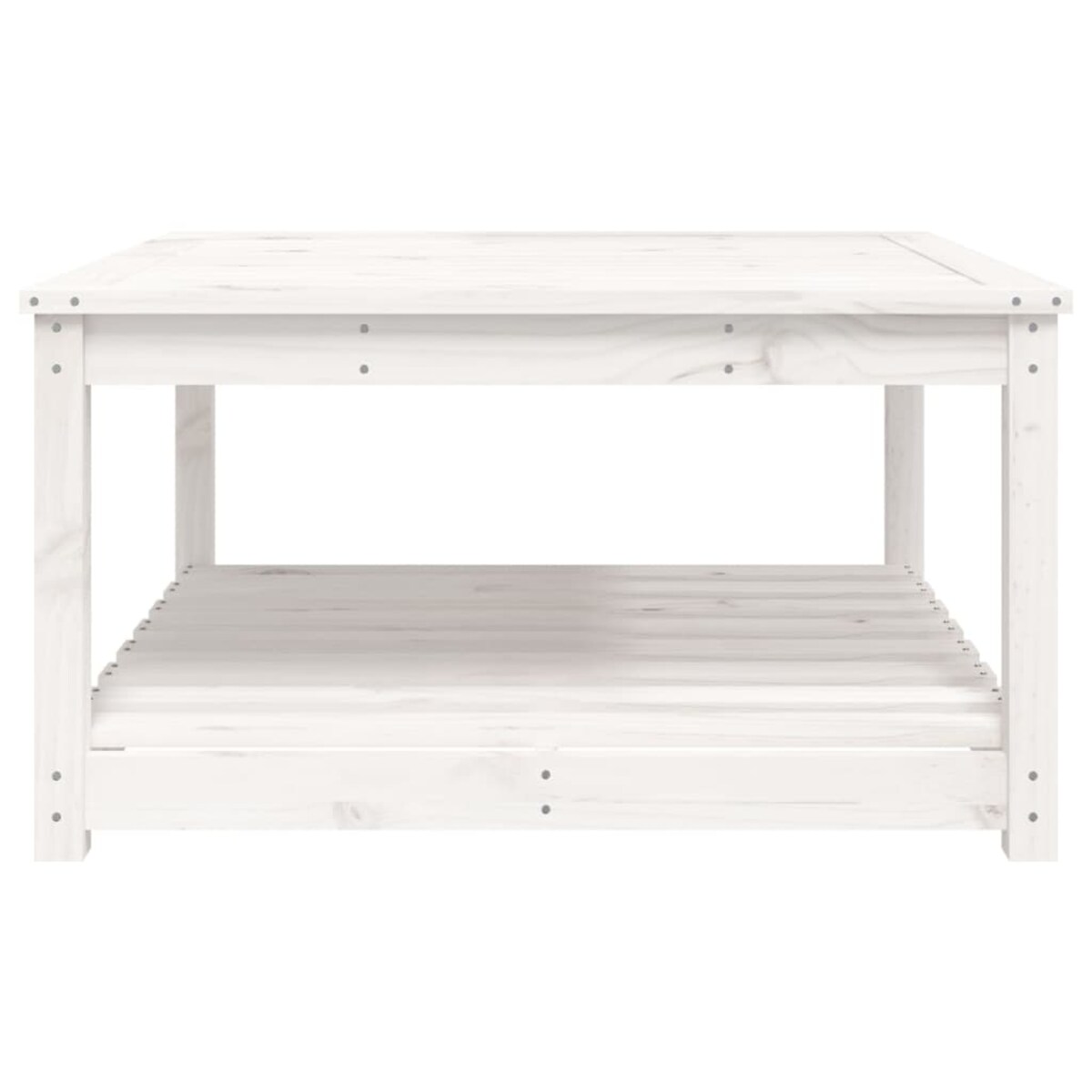 vidaXL Stolik ogrodowy, biały, 82,5x82,5x45 cm, lite drewno sosnowe