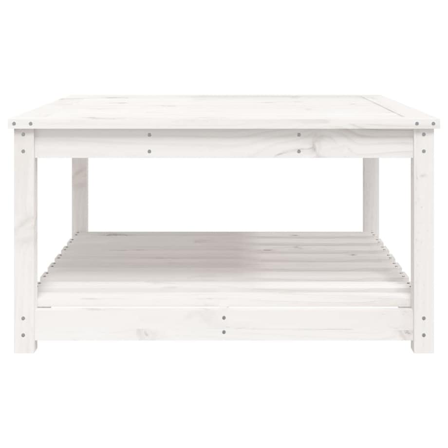 vidaXL Stolik ogrodowy, biały, 82,5x82,5x45 cm, lite drewno sosnowe