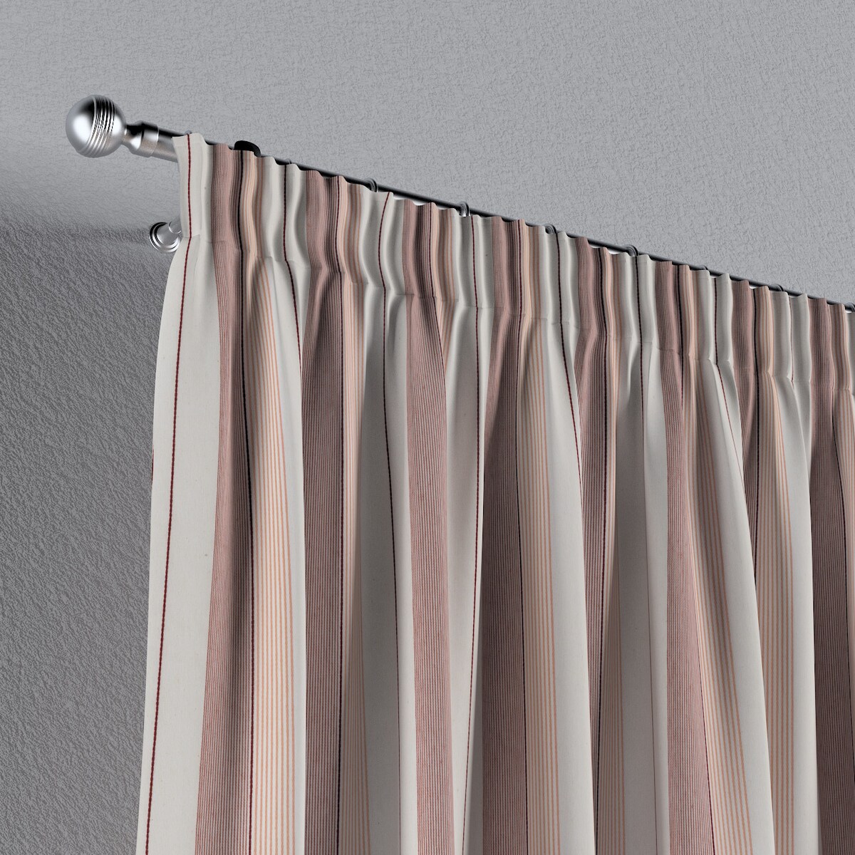 Zasłona na taśmie marszczącej 1 szt. 130x260 czerwone pasy