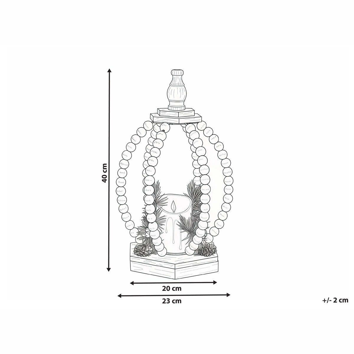 Dekoracja świąteczna LED PAJARVI 40 cm Jasnobrązowy