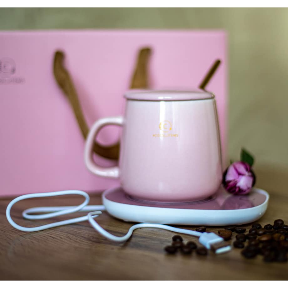 KUBEK do herbaty PODGRZEWACZ USB Łyżka Kabel PREZENT Kubek Świąteczny Kubki