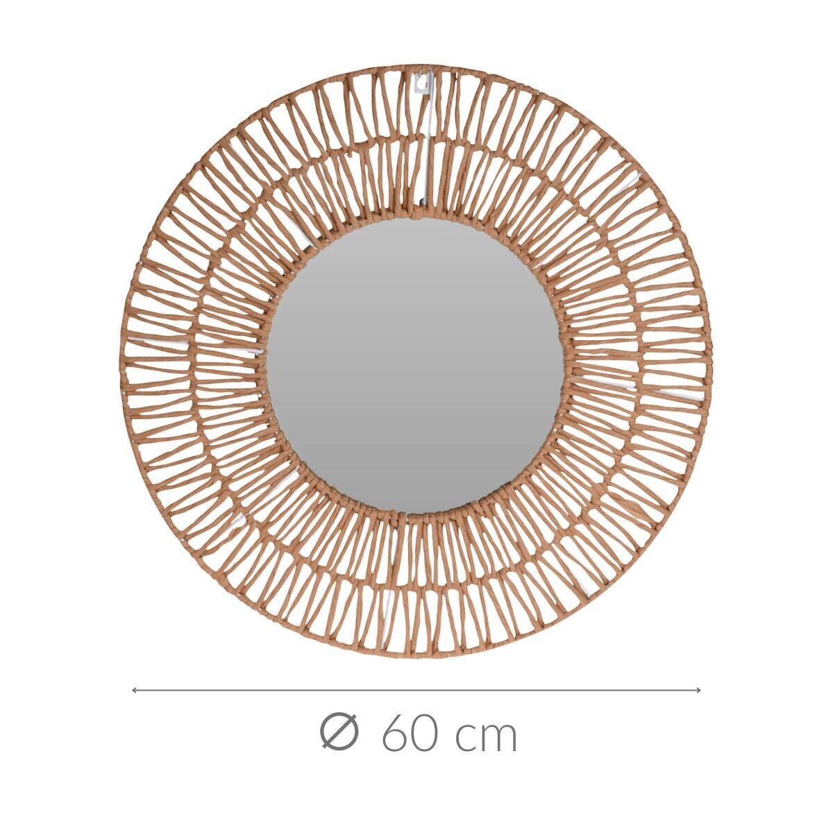 Lustro okrągłe ozdobne z geometryczną ramą, Ø 60 cm