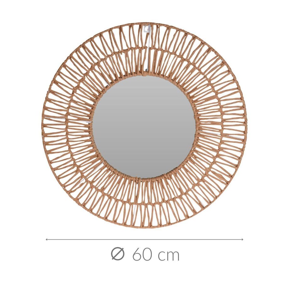 Lustro okrągłe ozdobne z geometryczną ramą, Ø 60 cm