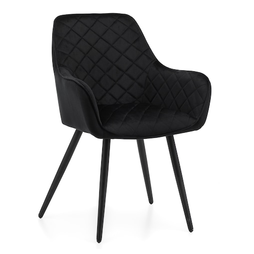 Krzesło tapicerowane COLIN aksamit velvet welur do salonu jadalni czarny