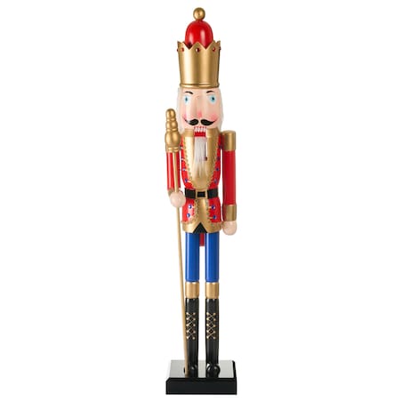 Figurka dekoracyjna MALARAN 90 cm Dziadek do orzechów Czerwony
