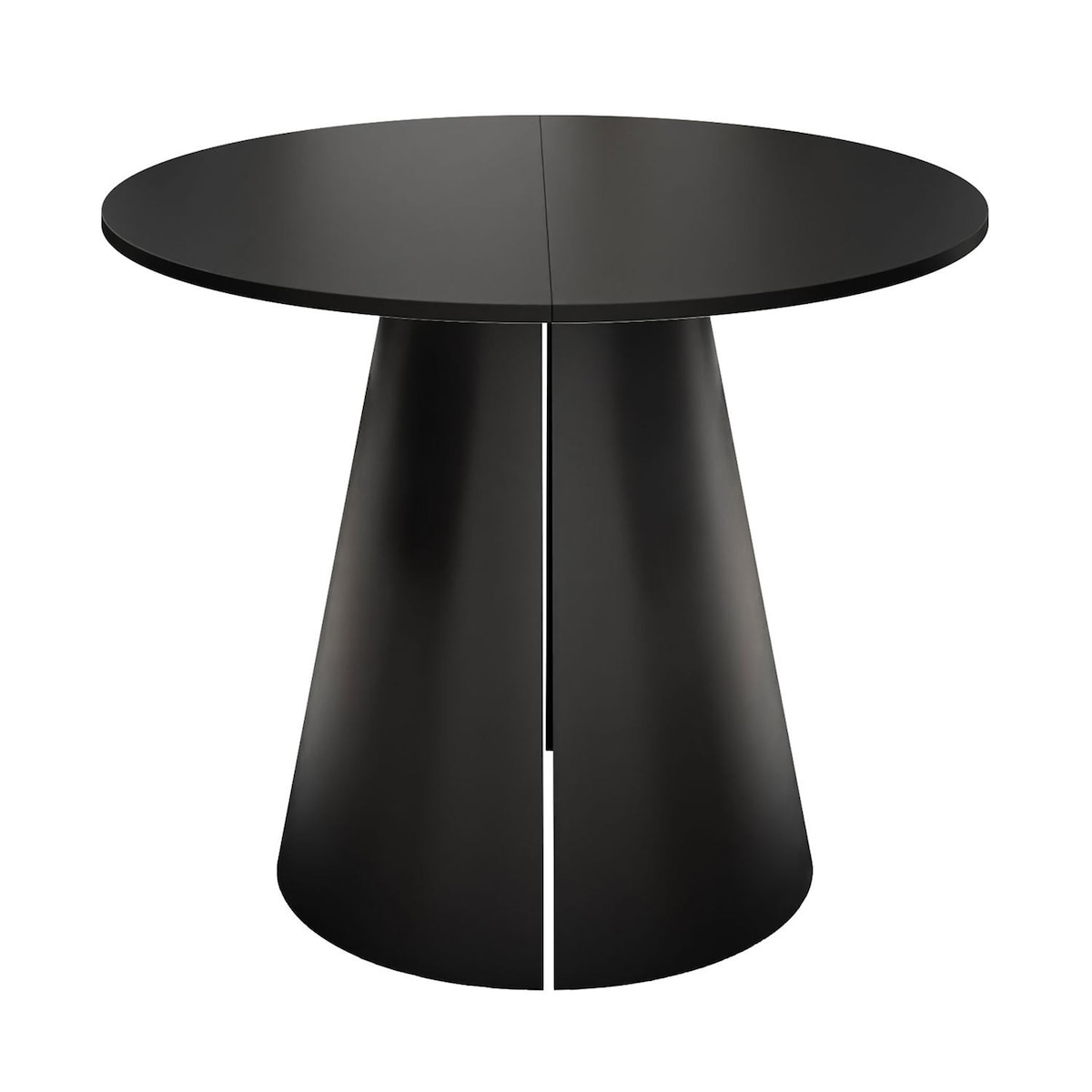 Okrągły stół rozkładany LAVA, średnica 120cm, czarny / czarny mat