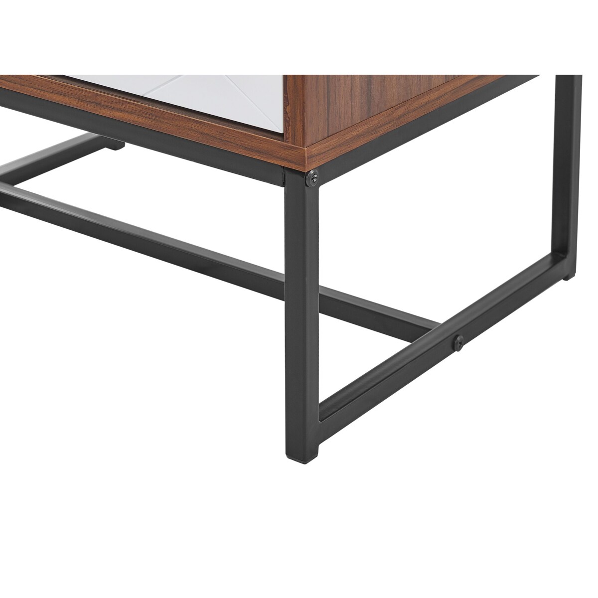 Szafka nocna ciemne drewno z białym NUEVA