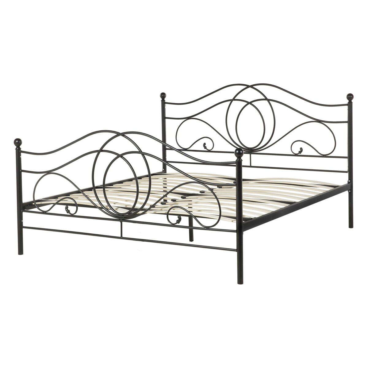 Łóżko metalowe 140 x 200 cm czarne LYRA