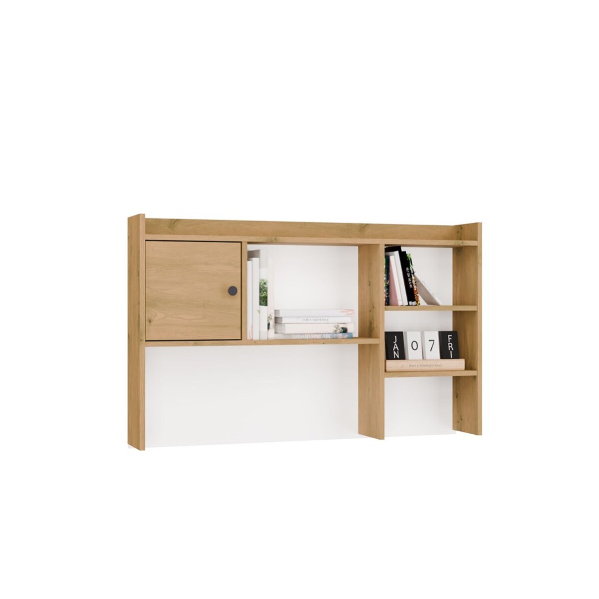 Nadstawka do Biurka 120 cm DĄB ARTISAN 1 Drzwi Regał Na Książki Dokumenty